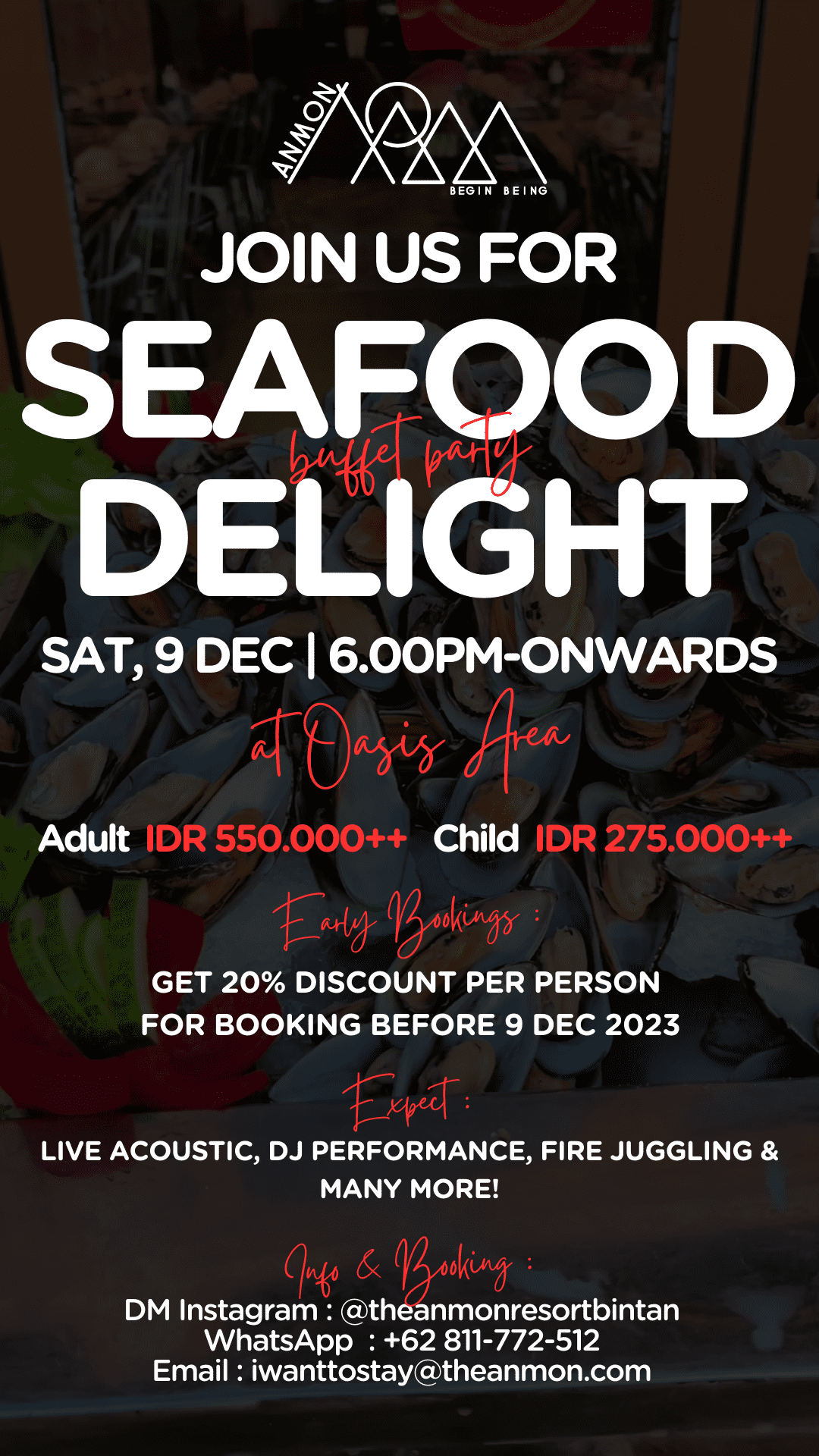 9 Dec - Seafood Delight Buffet Party